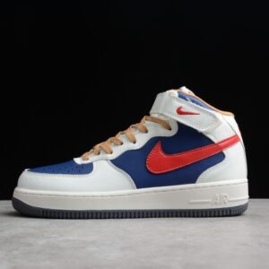 Nike Air Force 1 07 Mid Beige Dark Blue University Red 512745-068