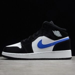 Jordan 1 Mid Black Racer Blue White (GS) 554725-084